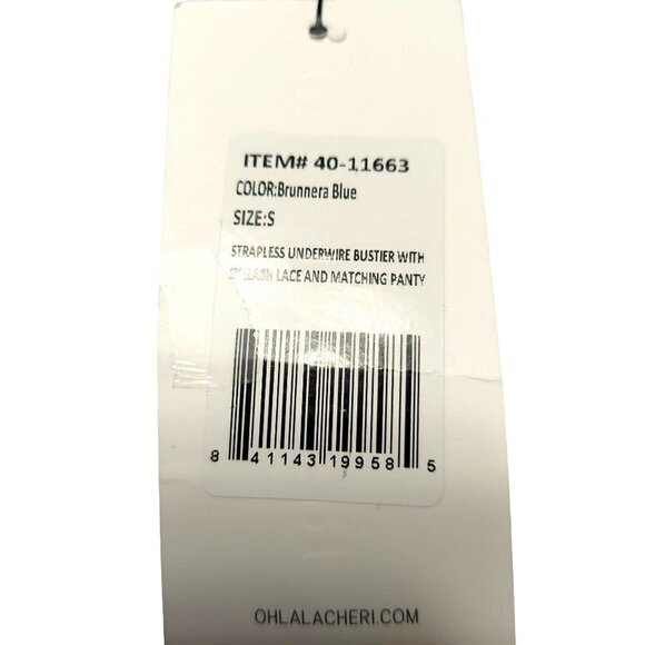 Oh La La Cheri Strapless Underwire Bustier w/ Eyelash Lace & Matching Panty - Picture 5 of 5